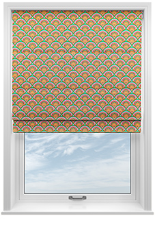 Deco Sea Shells, Strawberry - Roman Blind